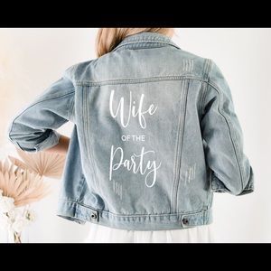 Wife of the Party denim bride jacket